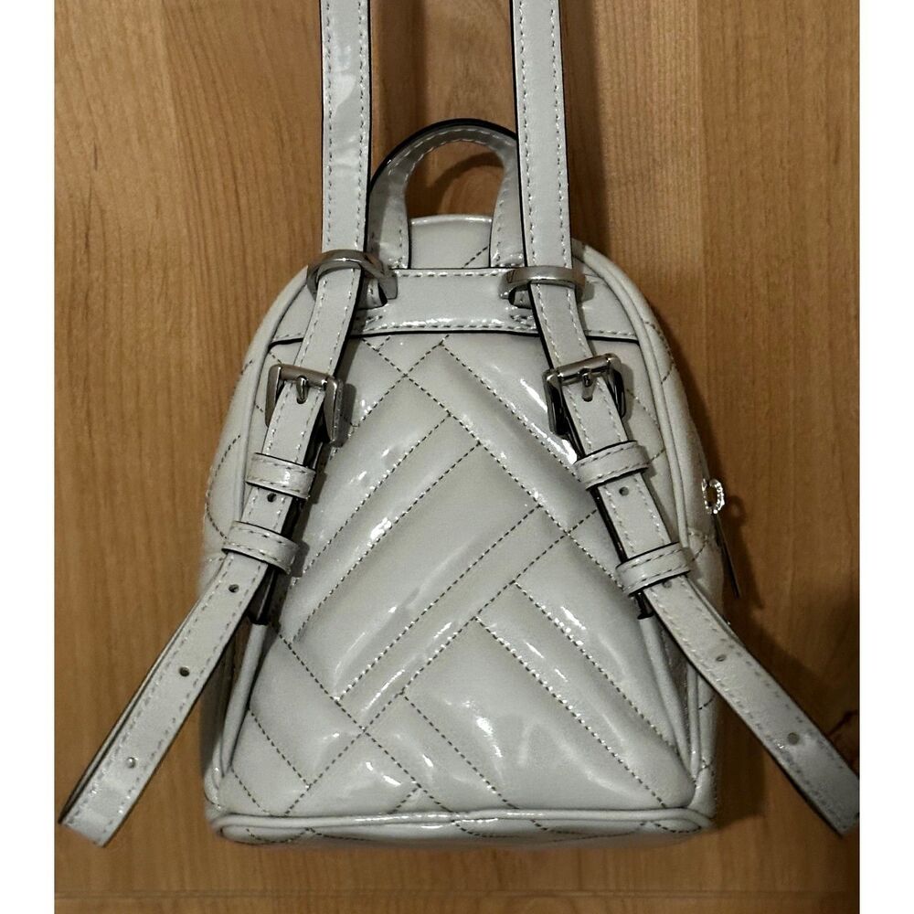Michael Kors Abbey Mini Optic White Quilted Backpack NWOT - Picture 2 of 7